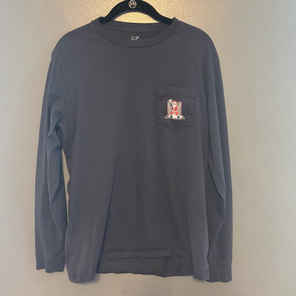 Vineyard Vines Merry Laxmas Long Sleeve Men’s Tee - Picture 2 of 7